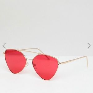 AJ Morgan metal aviator sunglasses in gold/red